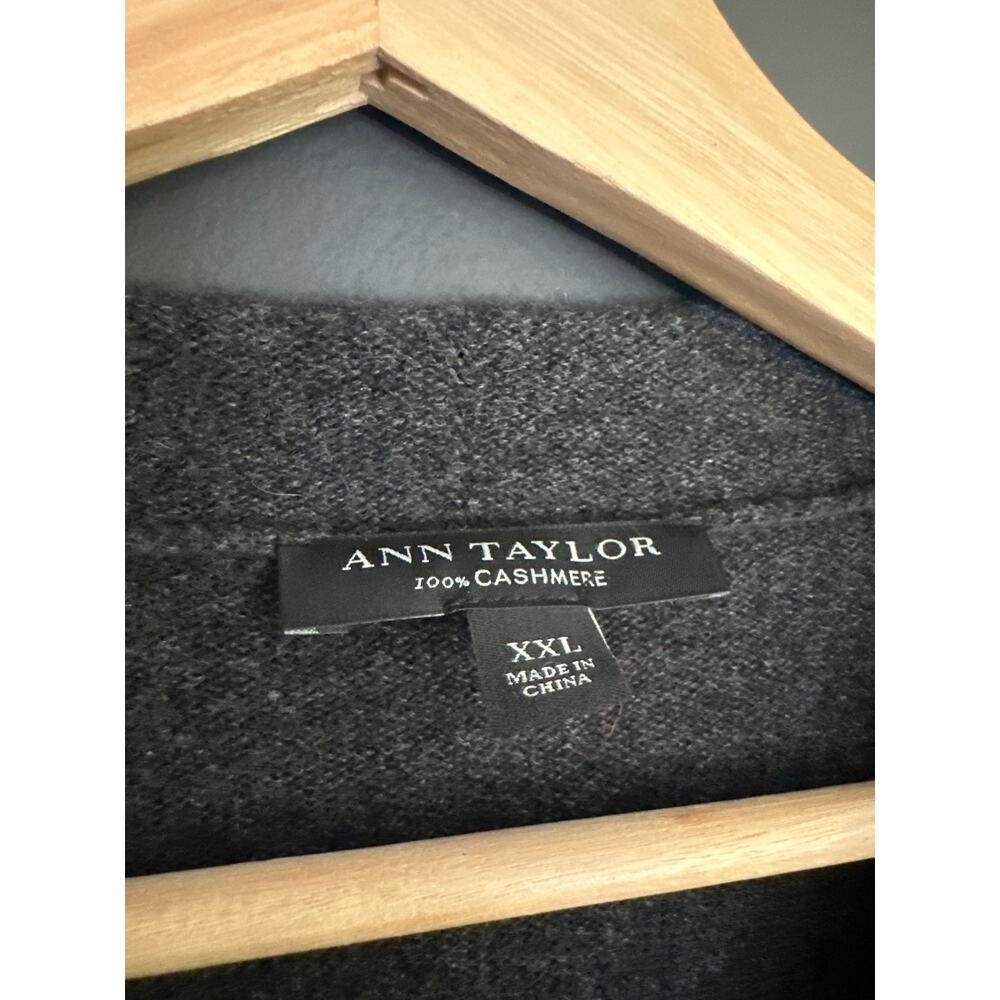Ann Taylor Gray 100% Cashmere Cowl Neck Long Sleeve Sweater Size XXL - Picture 5 of 7